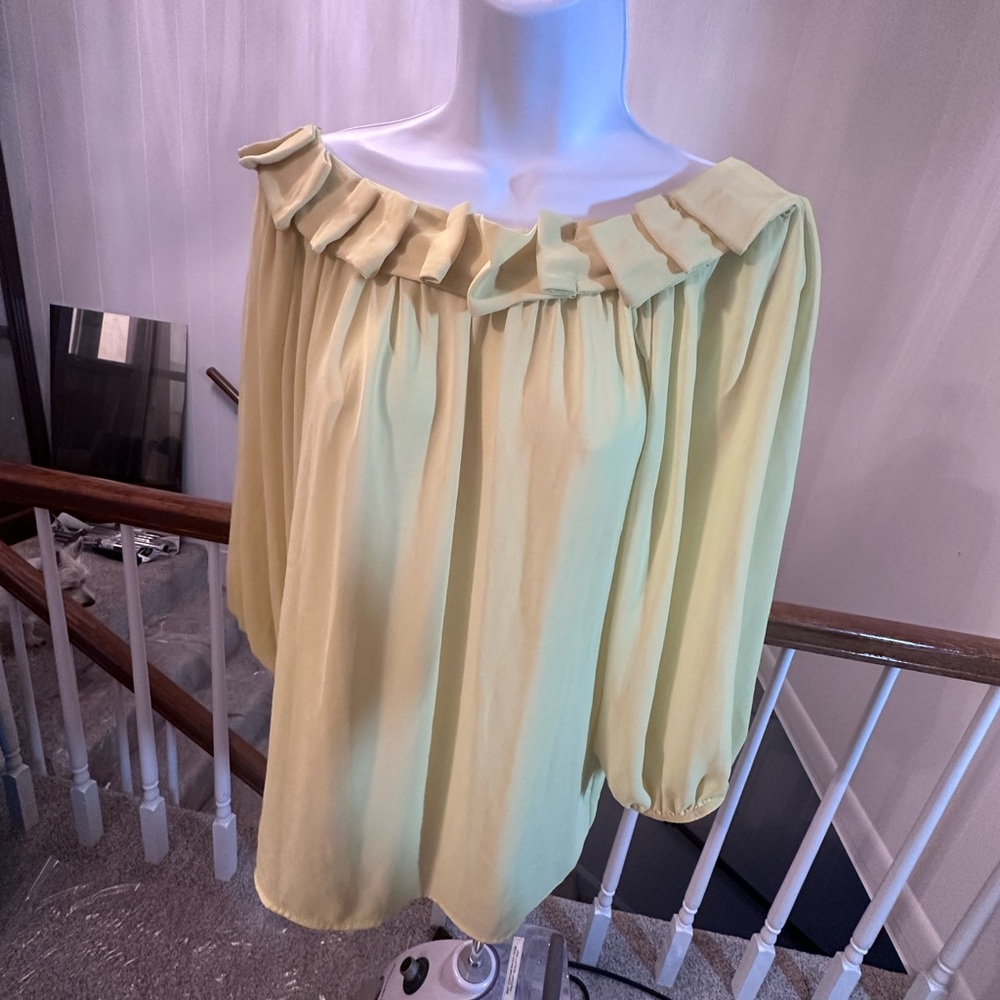 Karlie Light Yellow Ruffled Blouse